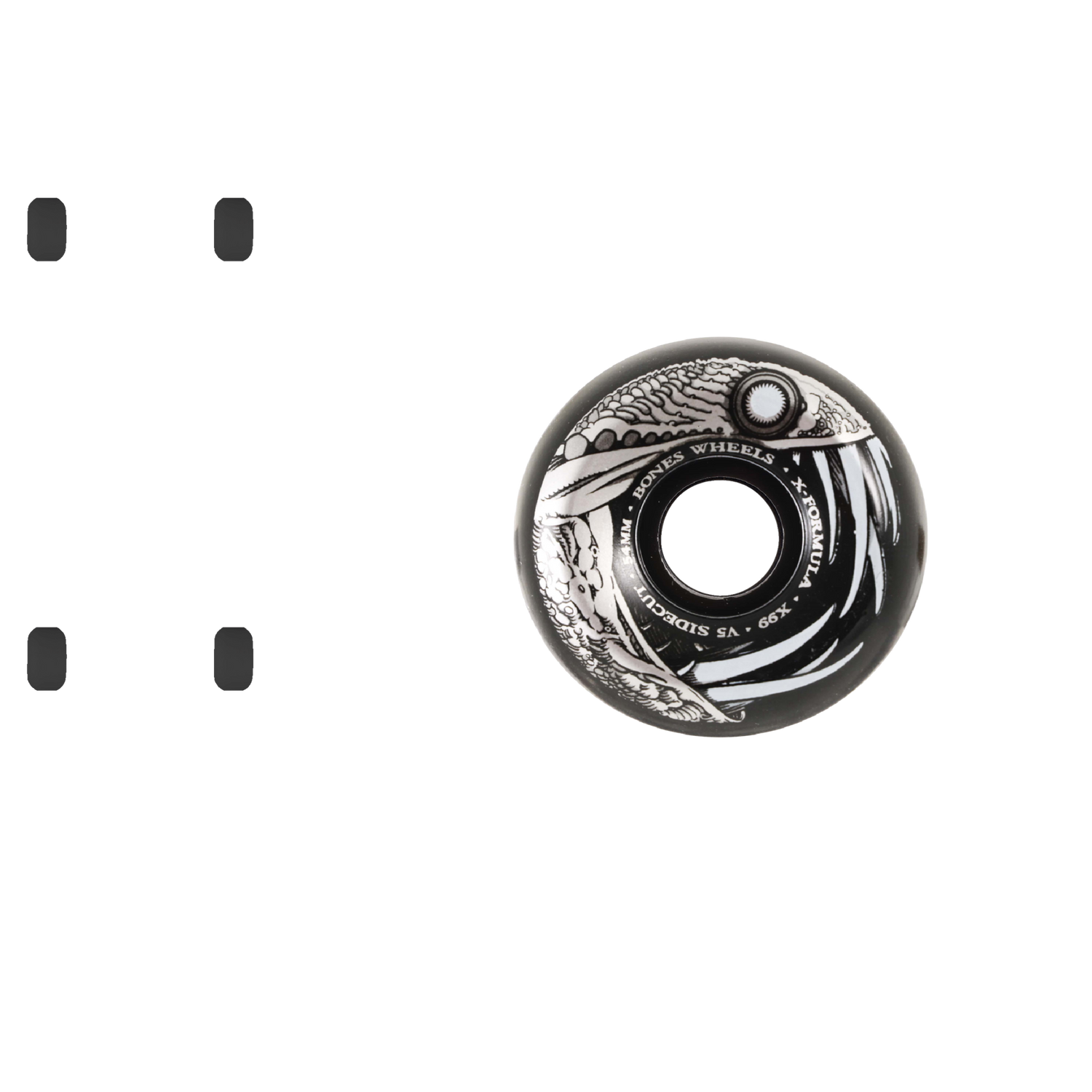 Bones Dark Waters V5 Sidecut Skateboard Wheels - Black 54mm