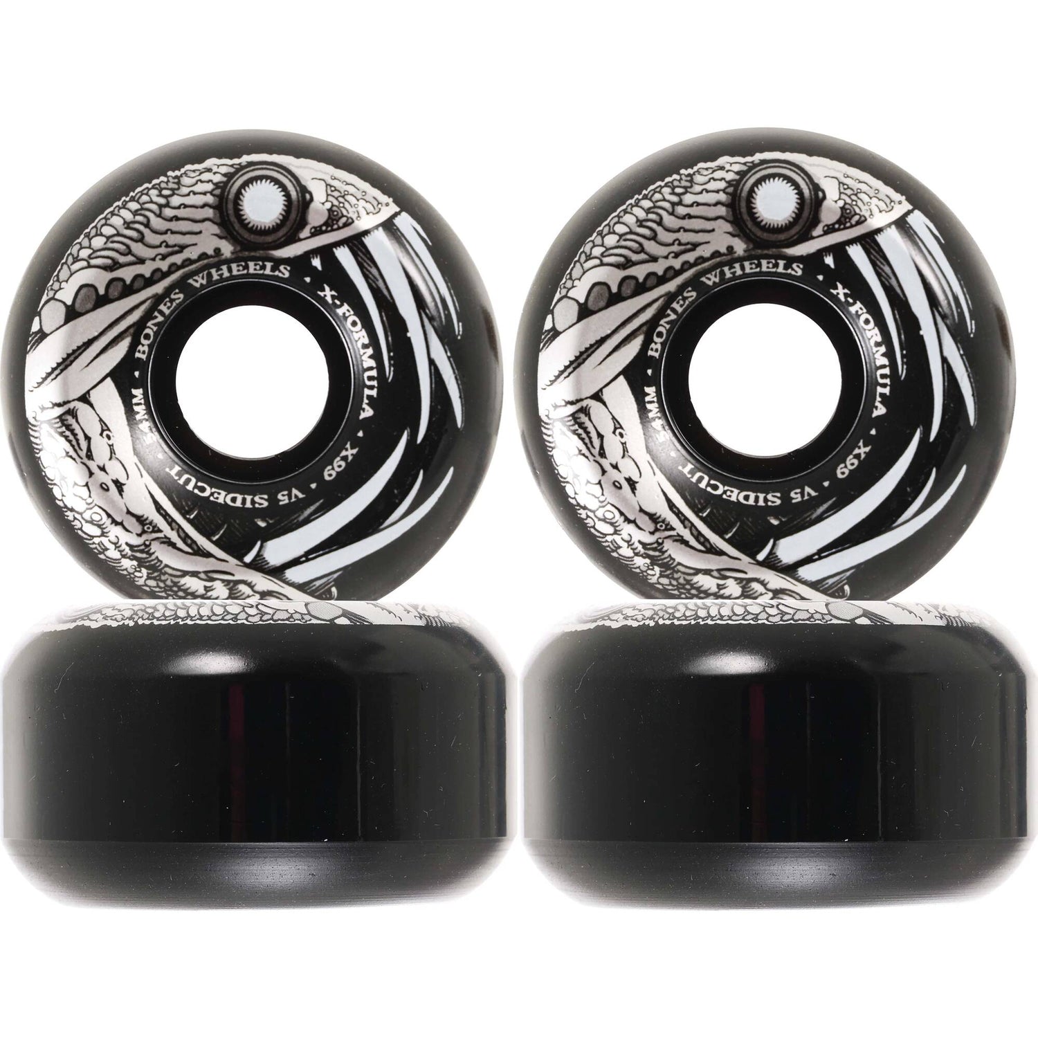 Bones Dark Waters V5 Sidecut Skateboard Wheels - Black 54mm