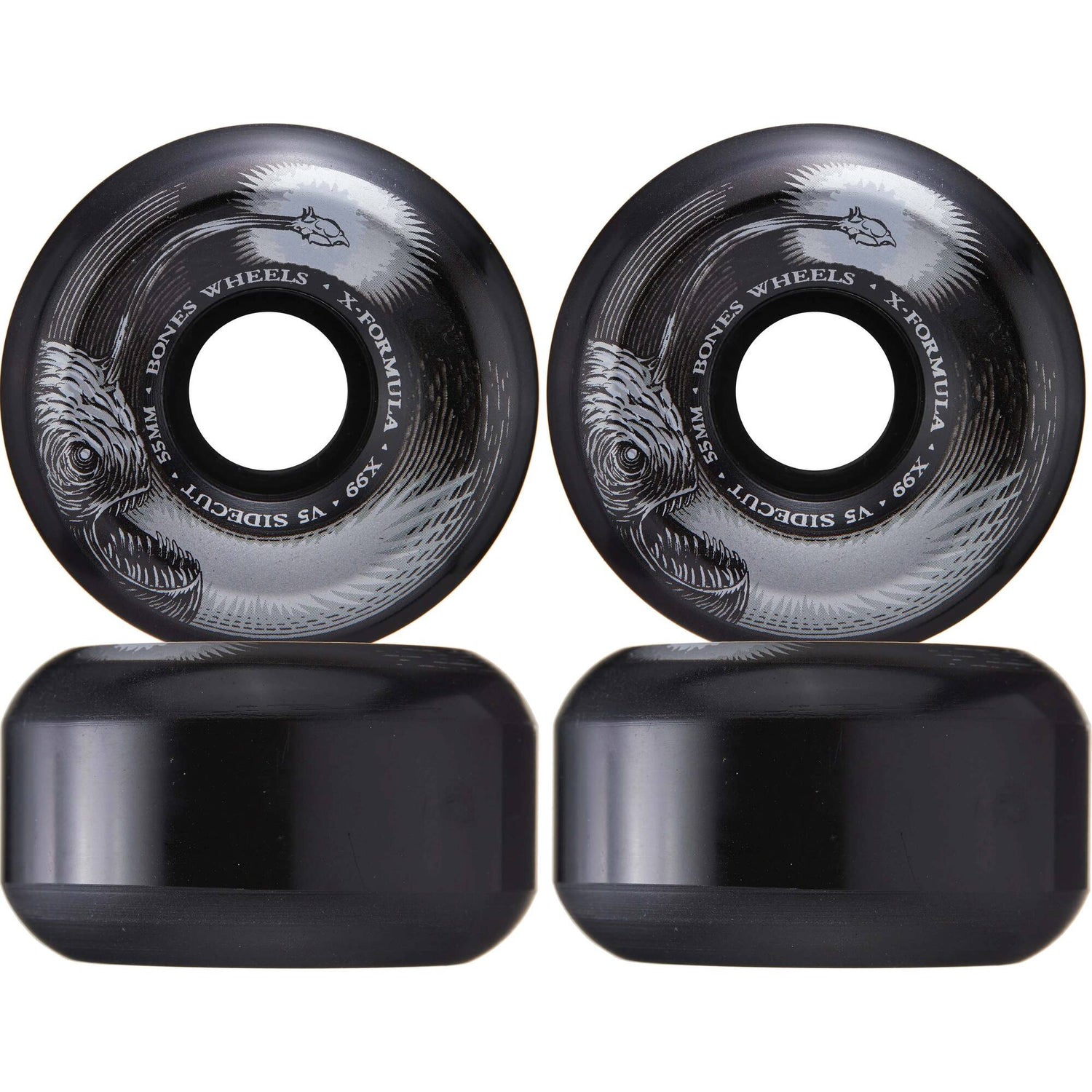 Bones Dark Waters V5 Sidecut Skateboard Wheels - Black 55mm