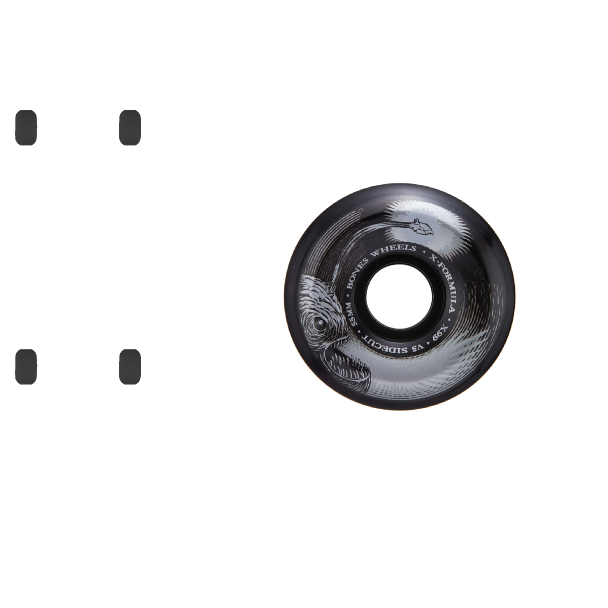 Bones Dark Waters V5 Sidecut Skateboard Wheels - Black 55mm