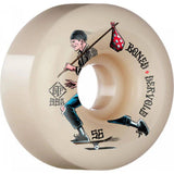 Bones STF Servold Gone Sk8ing V6 Wide-Cut 99a Skateboard Wheels - White 56mm (Pack of 4)