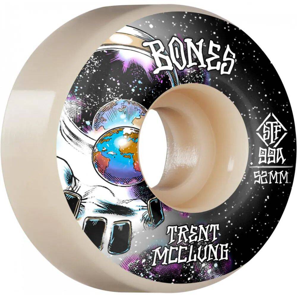 Bones STF Mcclung Unknown V1 Standard 99a Skateboard Wheels - White 52mm (Pack of 4)