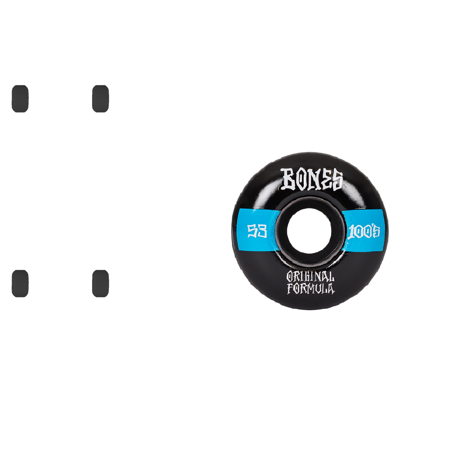 Bones OG 100'S #14 V4 Wide Skateboard Wheels - Black 53mm