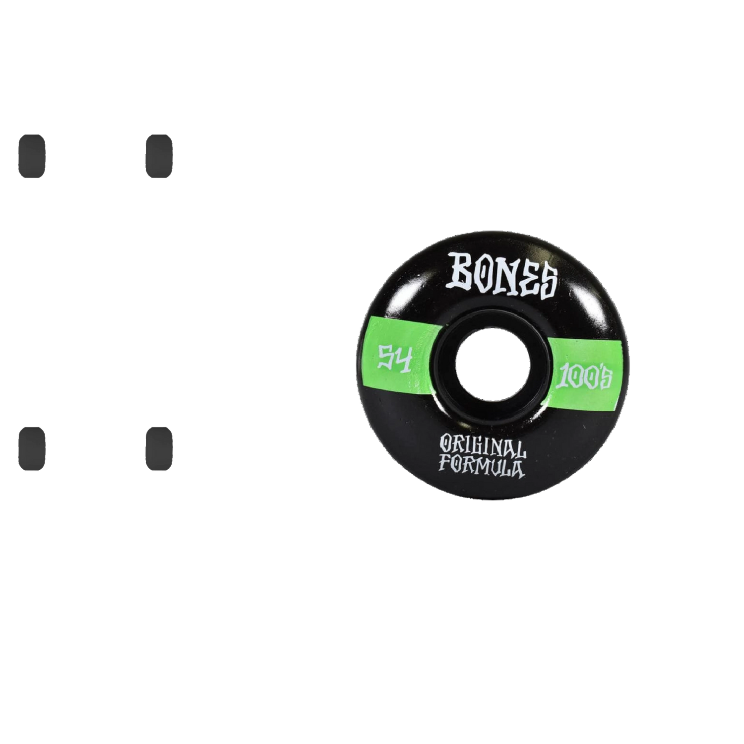 Bones OG 100'S #14 V4 Wide Skateboard Wheels - Black 54mm