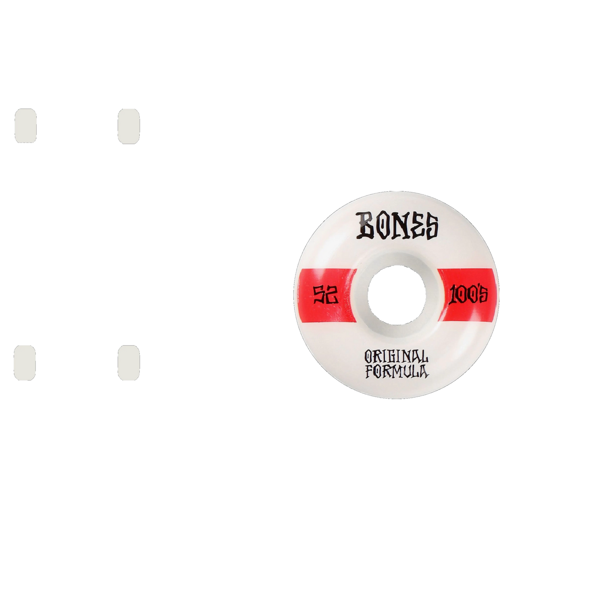 Bones OG 100'S #14 V4 Wide Skateboard Wheels - White 52mm