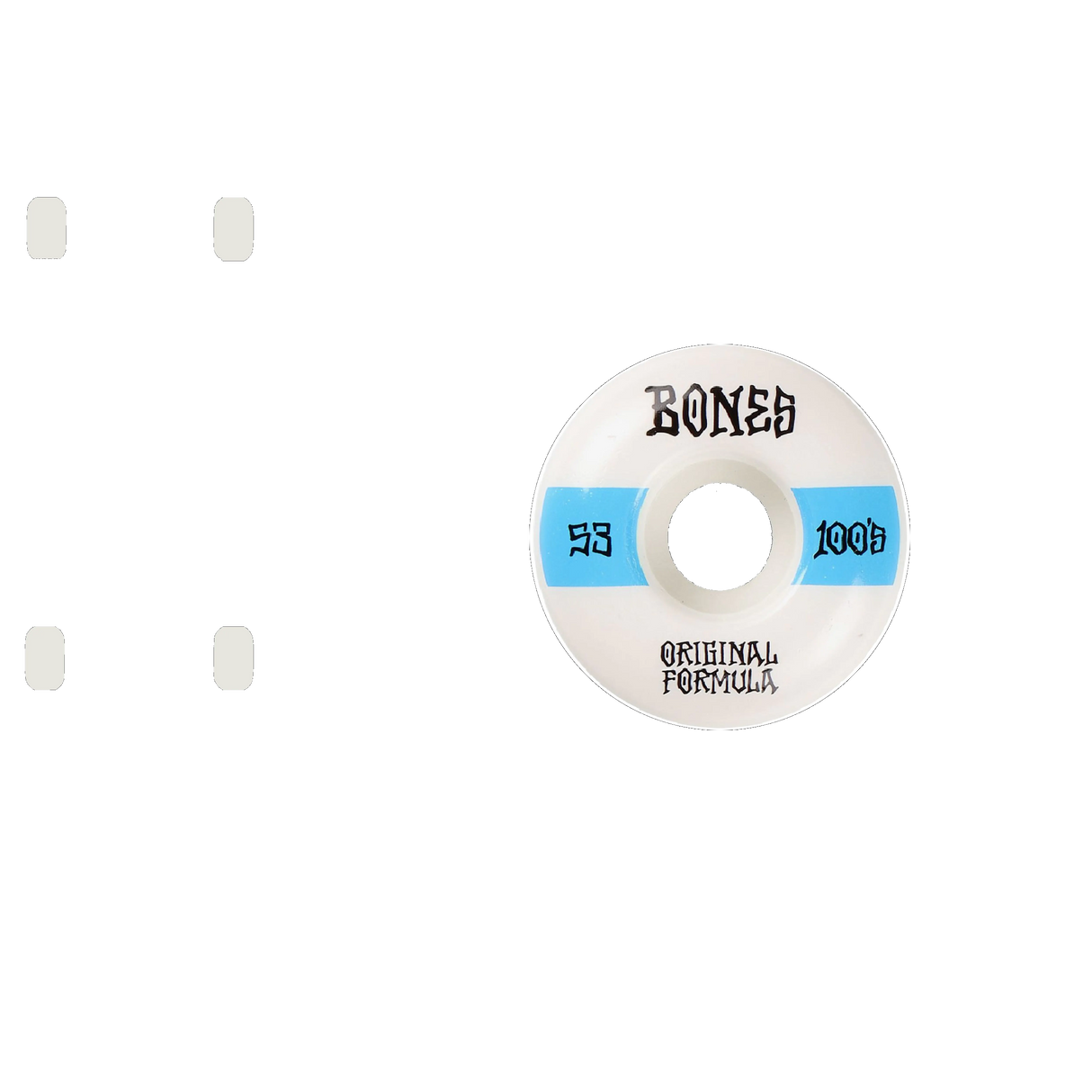 Bones OG 100'S #14 V4 Wide Skateboard Wheels - White 53mm