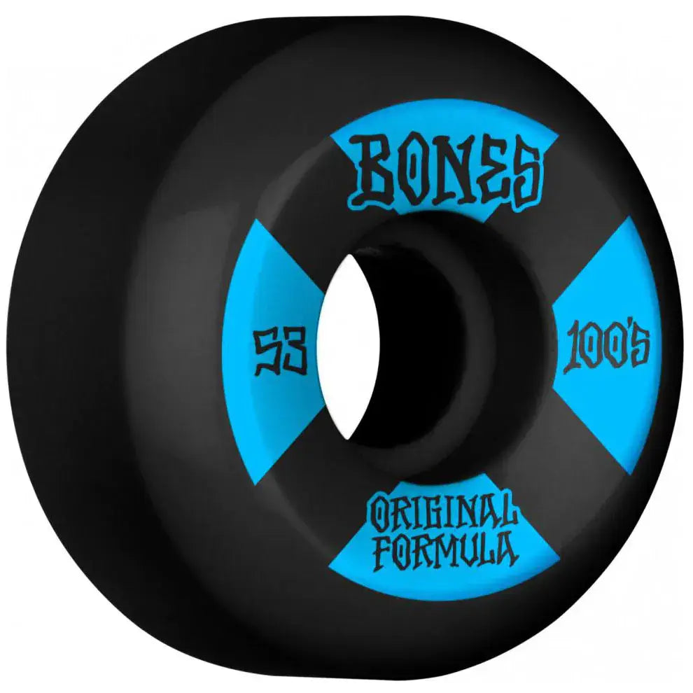 Bones OG 100's #4 V5 Sidecut Skateboard Wheels - Black 53mm