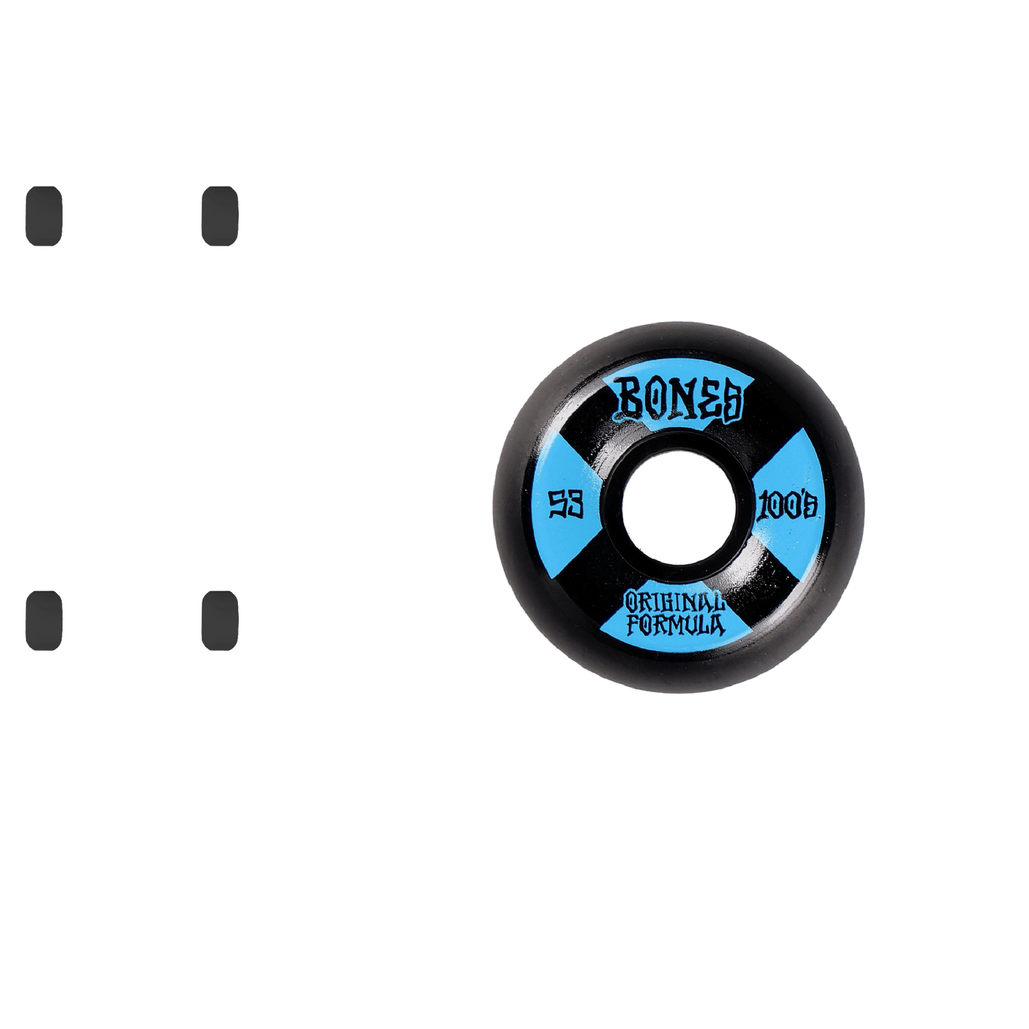 Bones OG 100's #4 V5 Sidecut Skateboard Wheels - Black 53mm