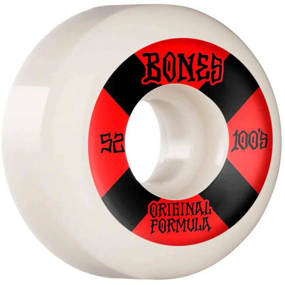 Bones OG 100's #4 V5 Sidecut Skateboard Wheels - White 52mm