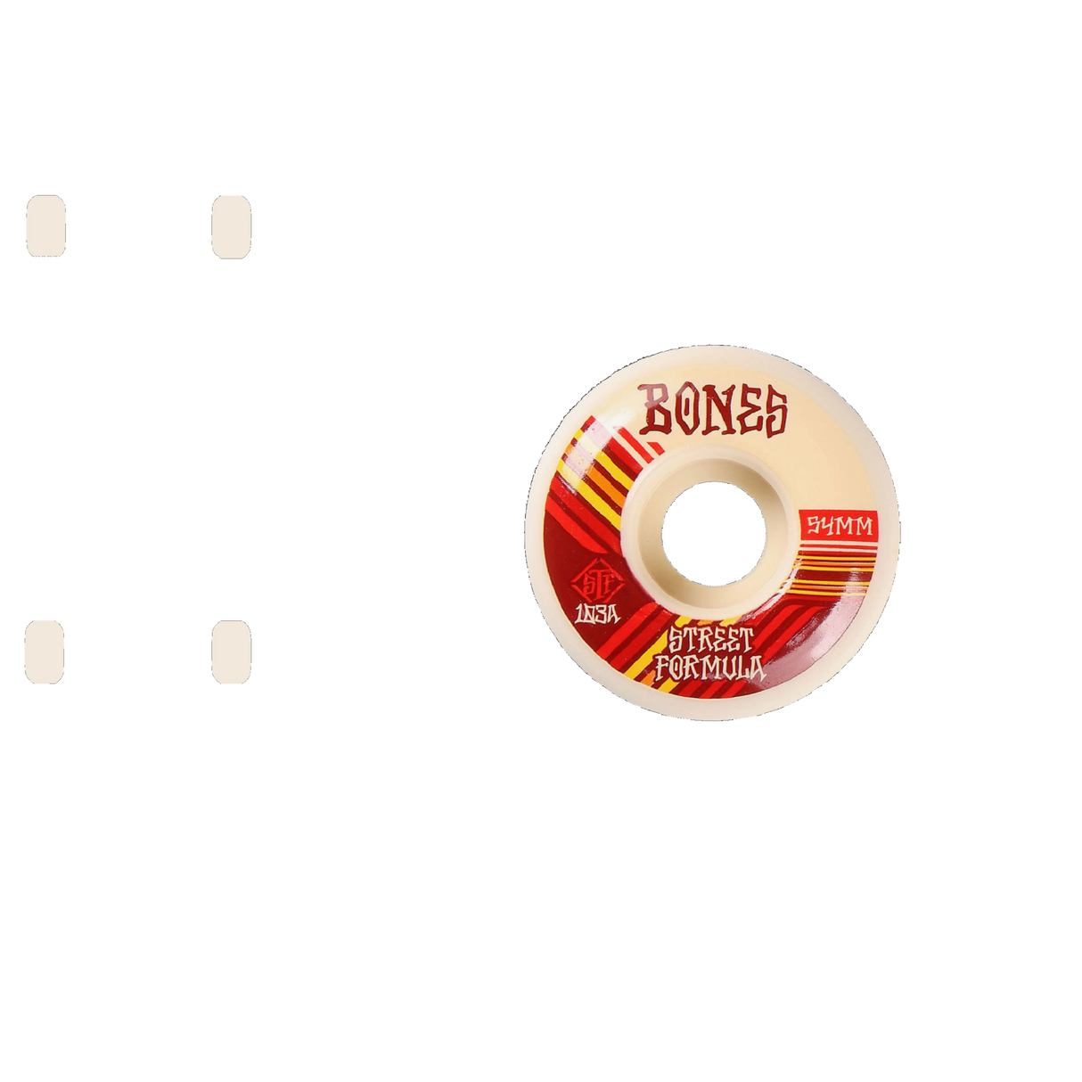 Bones Retros 103A V4 Wide STF Skateboard Wheels - White 54mm