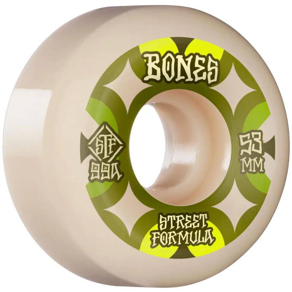 Bones Retros 99A V5 Sidecut STF Skateboard Wheels - White 53mm