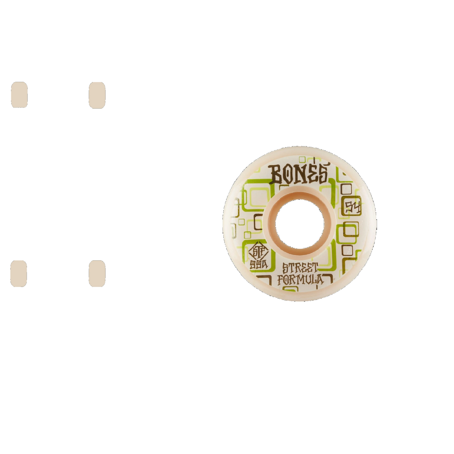 Bones Retros 99A V3 Slims STF Skateboard Wheels - White 54mm