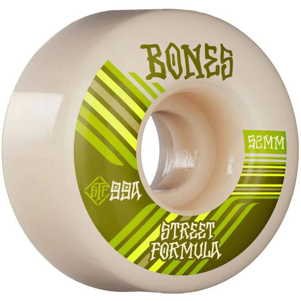 Bones Retros 99A V4 Wide STF Skateboard Wheels - White 52mm
