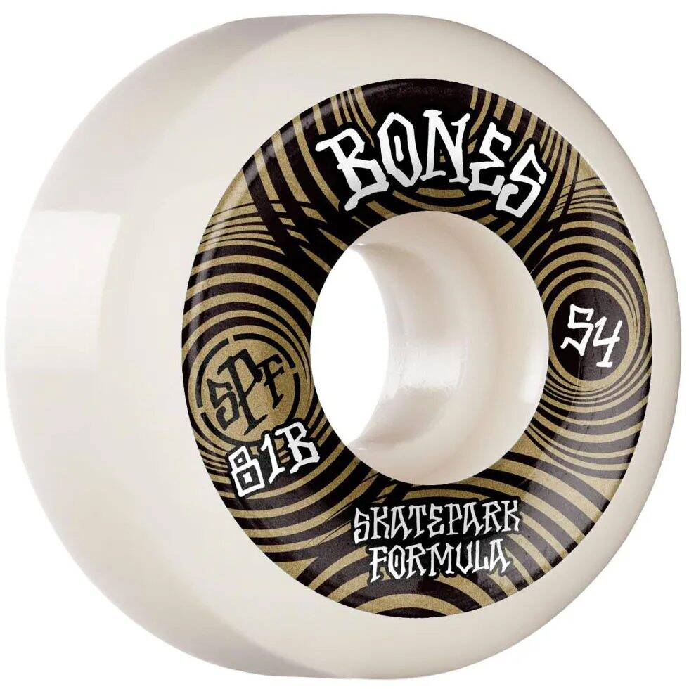 Bones Ripples 81B P5 Sidecut SPF Skateboard Wheels - White 54mm