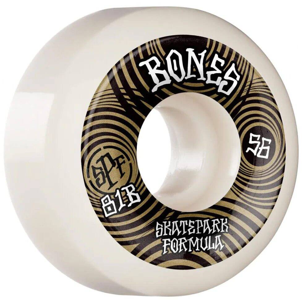 Bones Ripples 81B P5 Sidecut SPF Skateboard Wheels - White 56mm