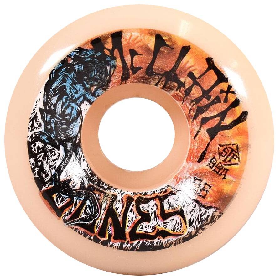 Bones STF McClain Primal V6 Wide-Cut 99a Skateboard Wheels - White 56mm (Pack of 4)