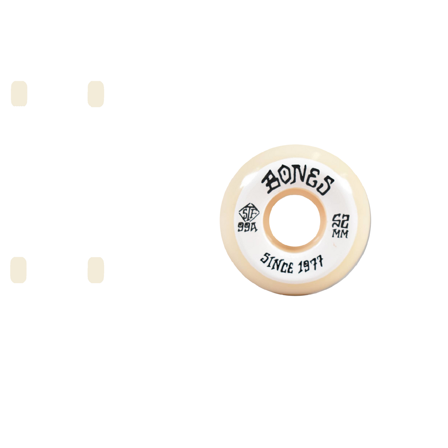 Bones STF Roots V5 Sidecut 99A Skateboard Wheels - White 52mm