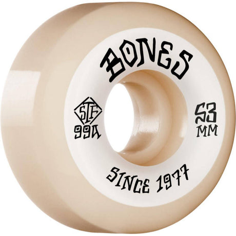 Bones STF Roots V5 Sidecut 99A Skateboard Wheels - White 53mm