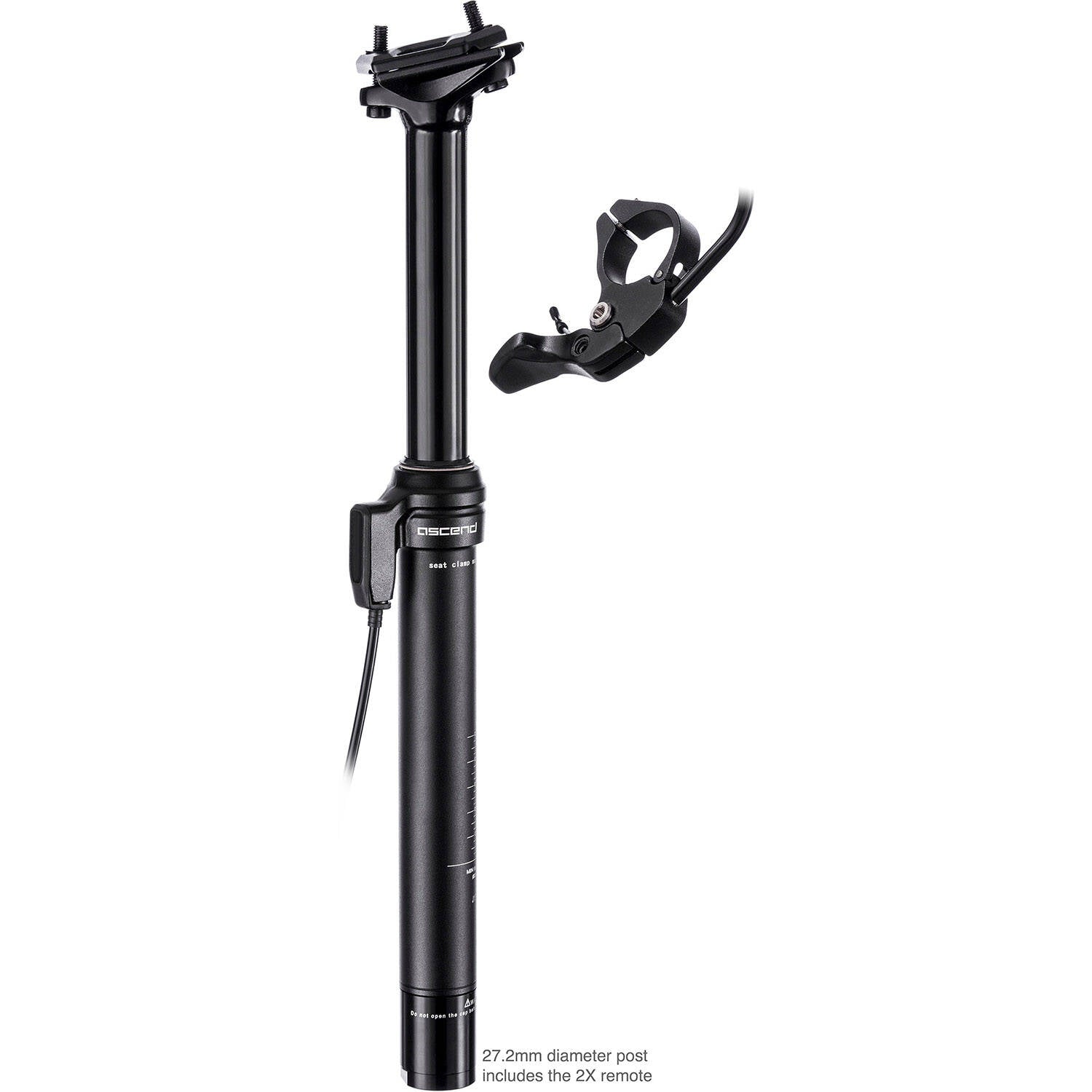 Brand-X Ascend II 2x Lever Dropper Seatpost Black 100mm - 30.9mm x 350mm