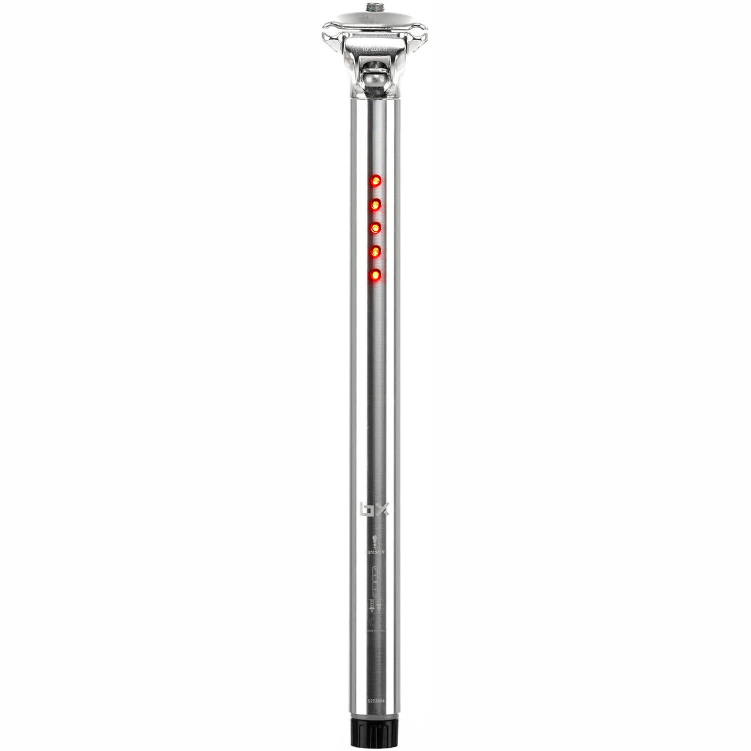 Brand-X LightSKIN Light Seatpost (USB Charge) - Silver 27.2mm x 350mm