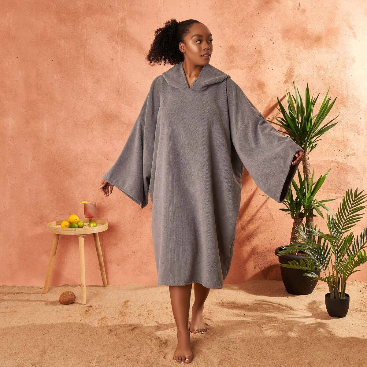 Brentfords Adult Towel Poncho - Charcoal