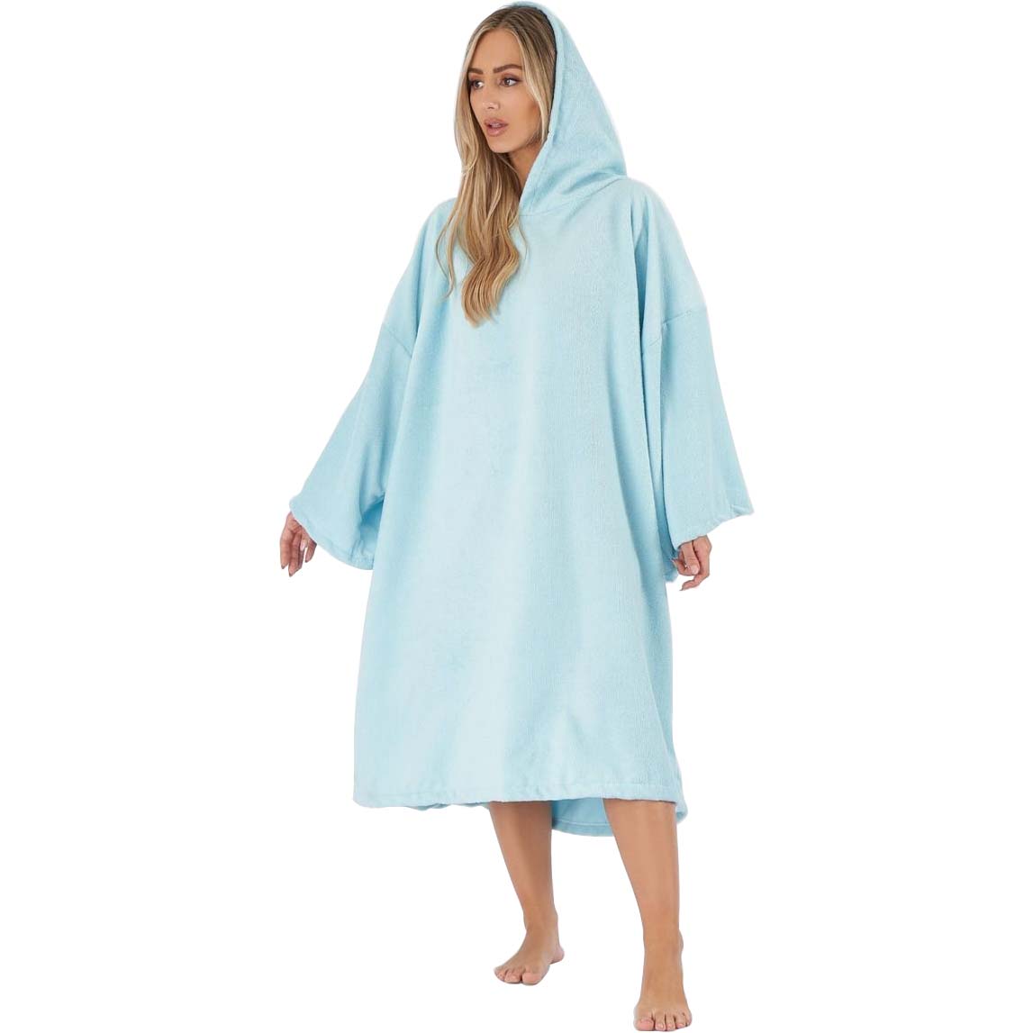 Brentfords Adult Towel Poncho - Sky Blue
