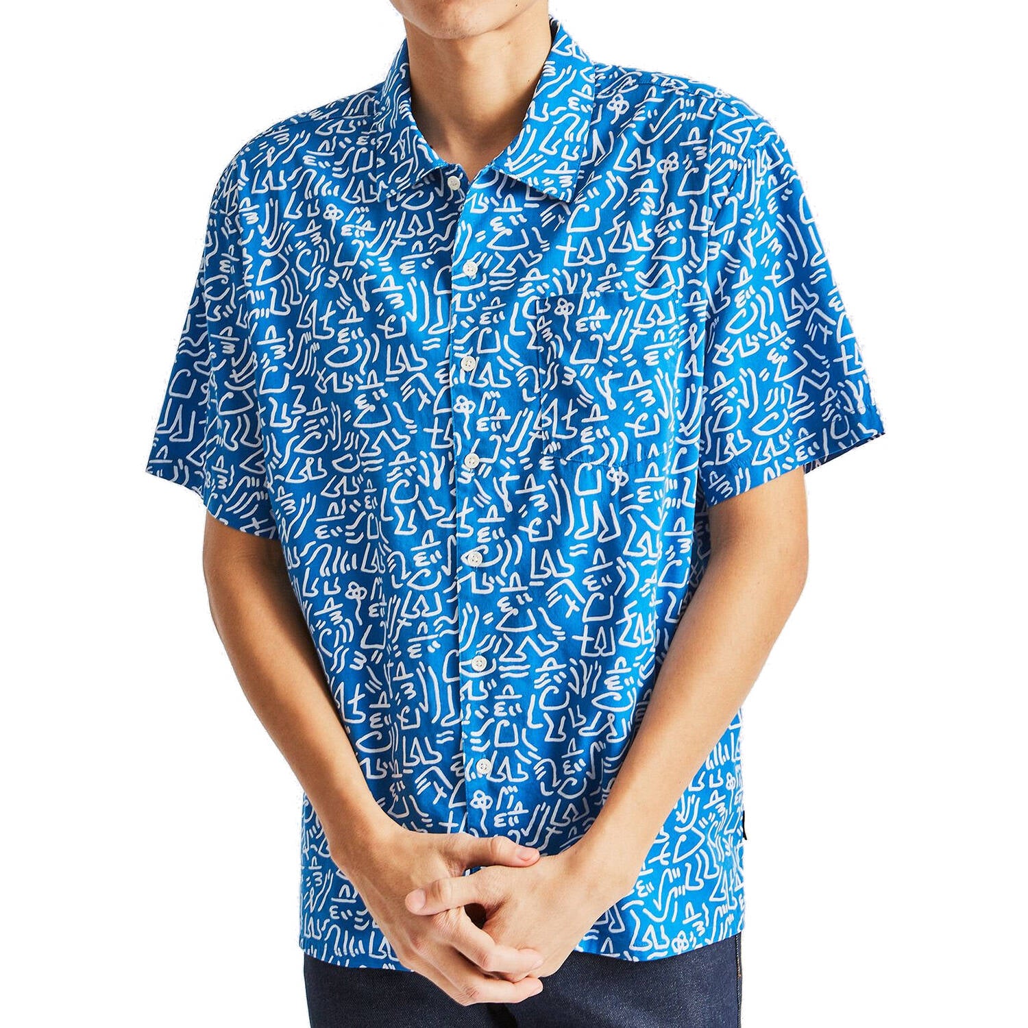 Brixton Lovitz Woven Shirt - Royal/White MED