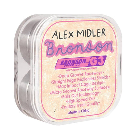 Bronson Speed Co. Alex Midler Pro G3 Skateboard Bearings (Pack of 8)