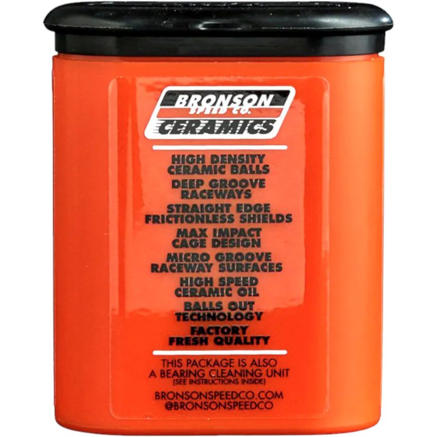 Bronson Speed Co. Ceramic Skateboard Bearings - Orange