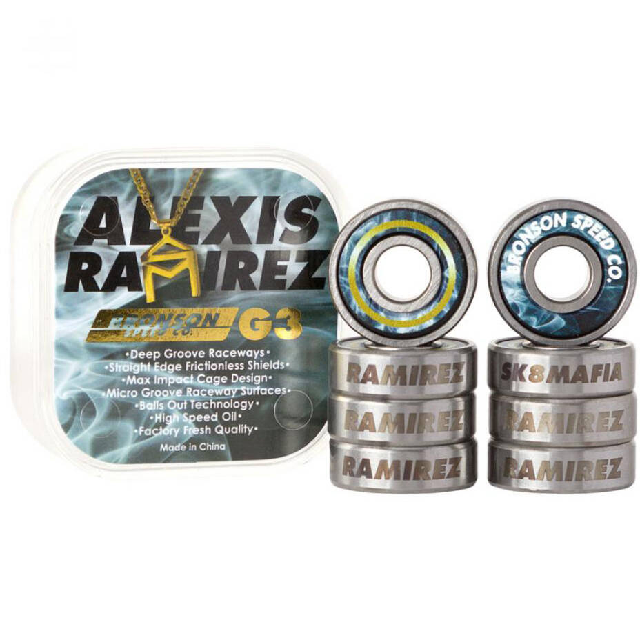 Bronson Speed Co. Alexis Ramirez Pro G3 Board Bearings - Silver (8 Pack)