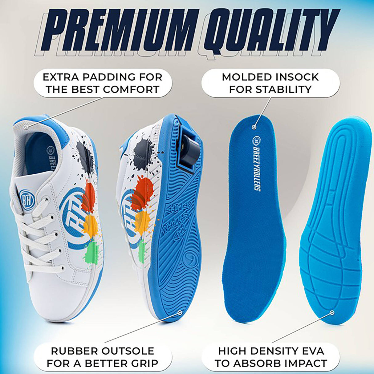Breezy Rollers Splash - White/Light Blue