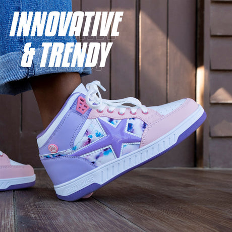 Breezy Rollers Skater - White/Purple/Pink