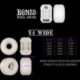 Bones OG 100'S #14 V4 Wide Skateboard Wheels - White 52mm