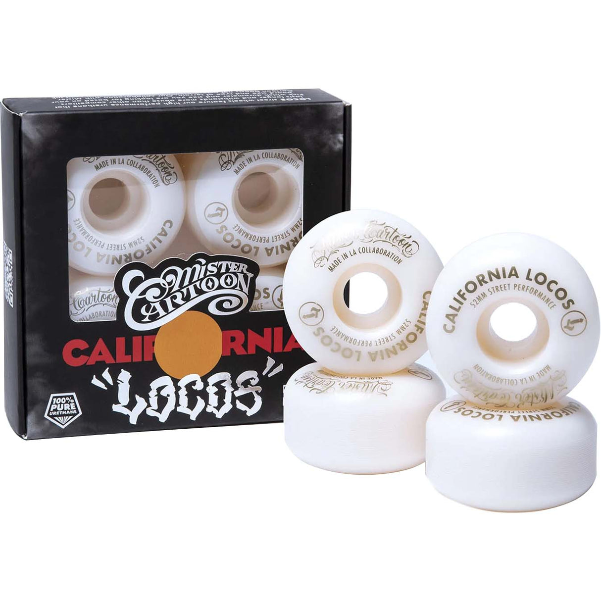 California Locos Irons Skateboard Wheels - White 52mm
