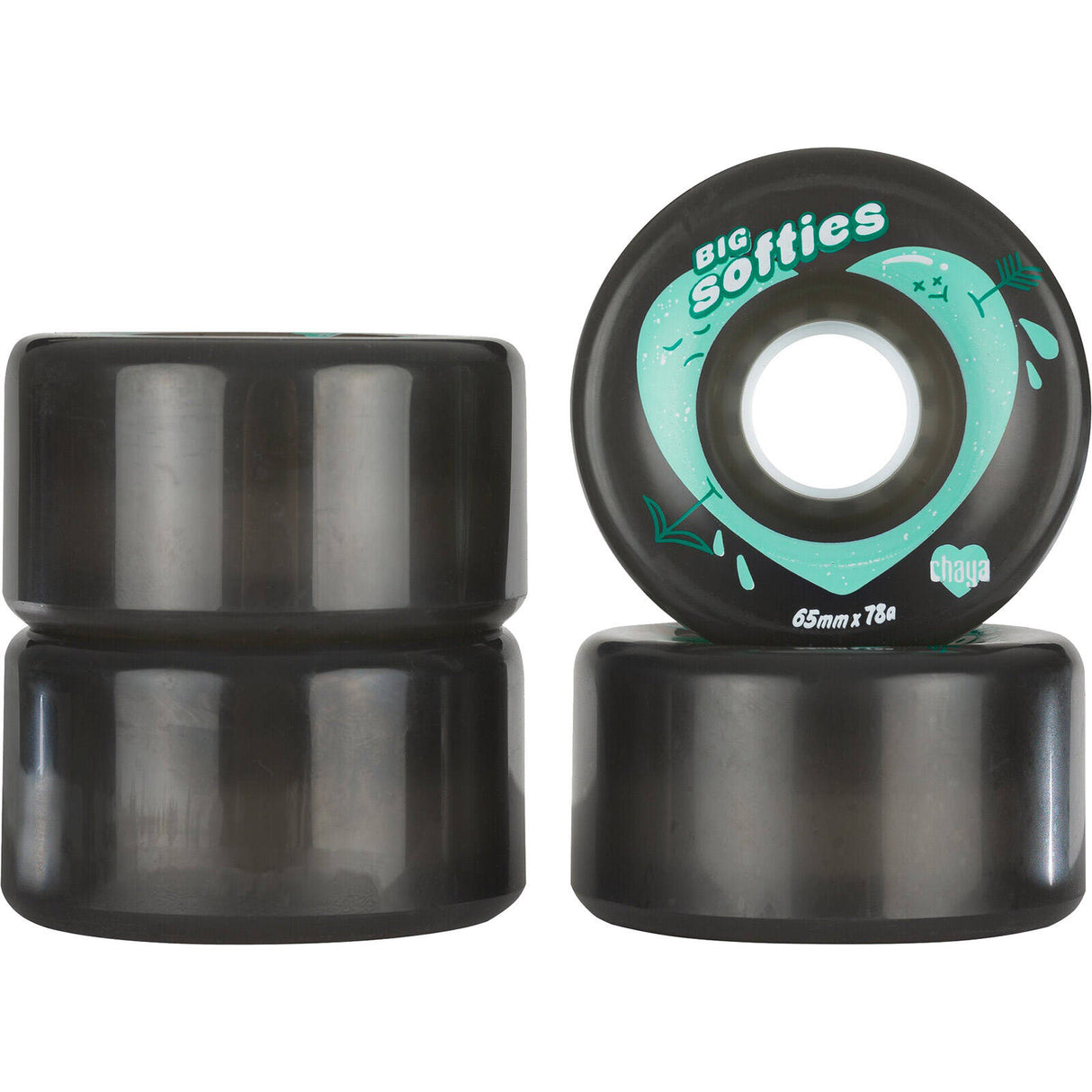 Chaya Big Softie's Quad Roller Skate Wheels 65mm - Clear Black