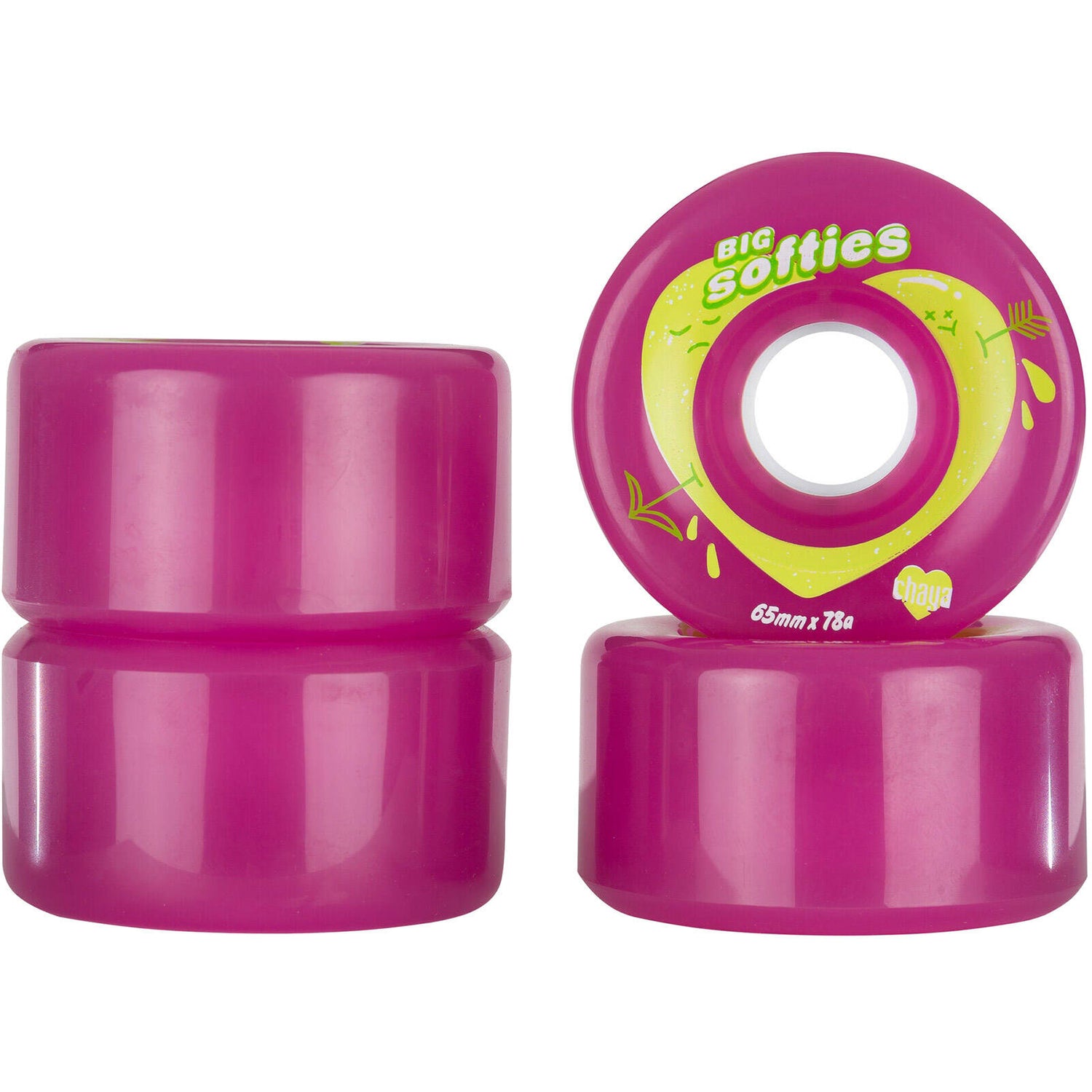 Chaya Big Softie's Quad Roller Skate Wheels 65mm - Clear Pink