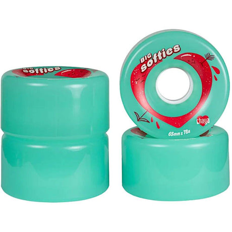 Chaya Big Softie's Quad Roller Skate Wheels 65mm - Clear Teal