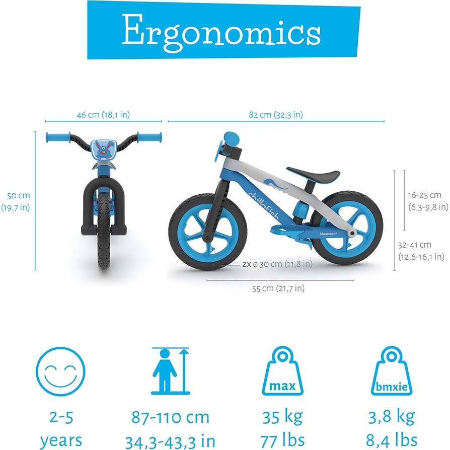 Chillafish BMXie 12" Balance Bike - Blue