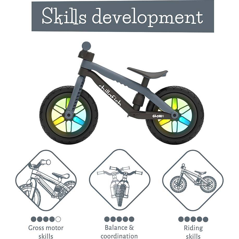 Chillafish BMXie Glow 12" Balance Bike - Anthracite