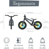 Chillafish BMXie Glow 12" Balance Bike - Anthracite