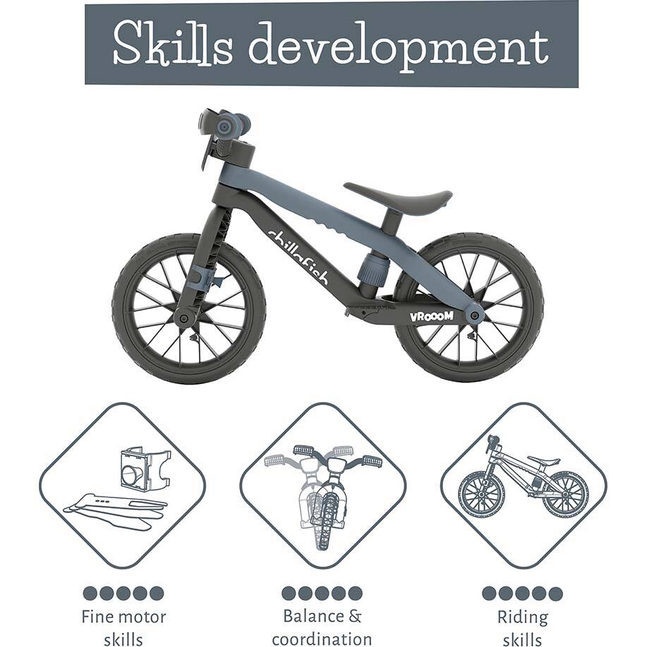 Chillafish BMXie Vroom 12" Balance Bike - Anthracite