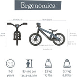 Chillafish BMXie Vroom 12" Balance Bike - Anthracite