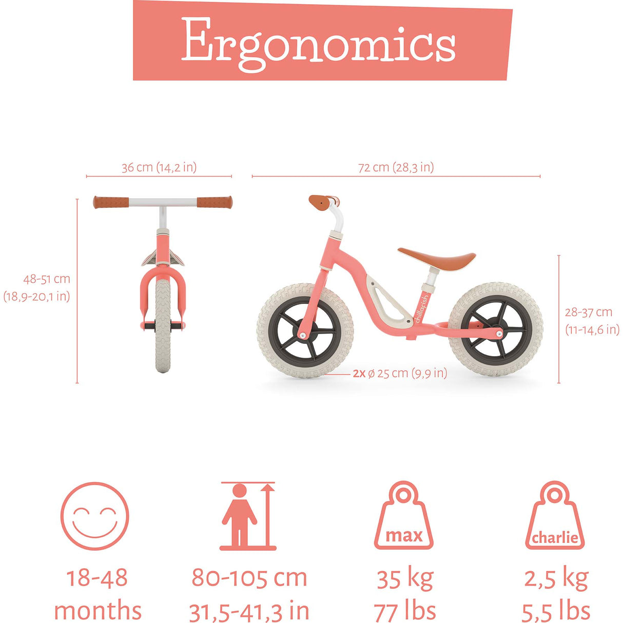 Chillafish Charlie 10" Balance Bike - Flamingo