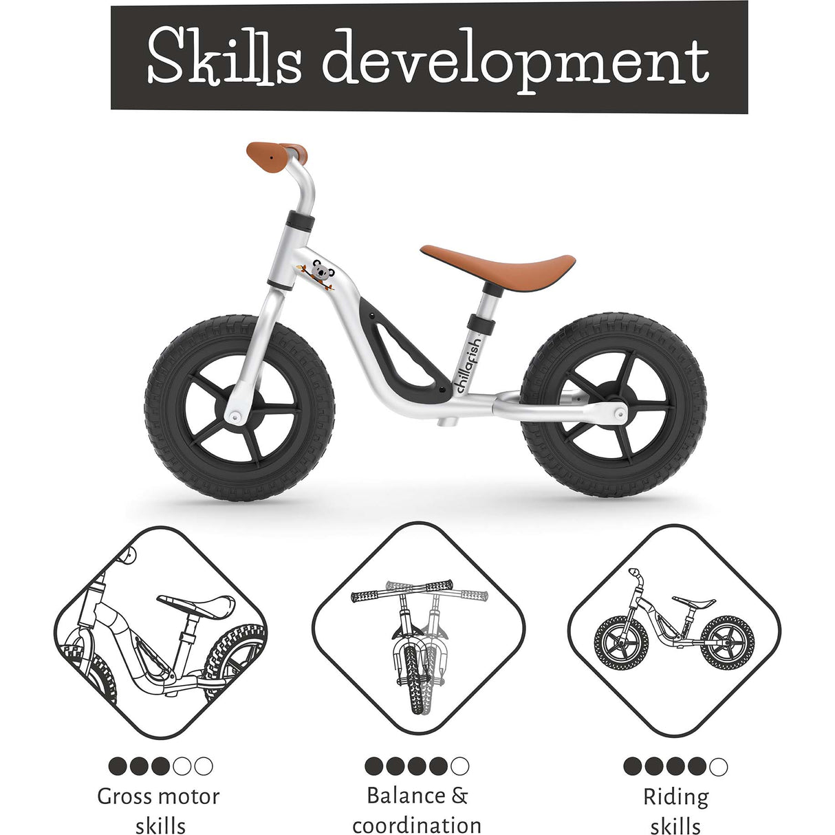 Chillafish Charlie 10" Balance Bike - Silver
