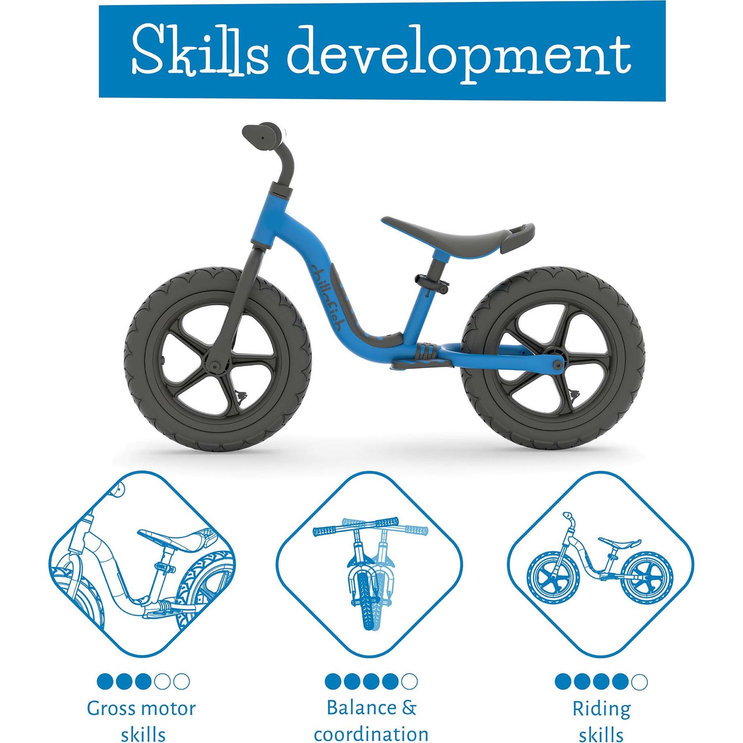 Chillafish Charlie Sport 12" Balance Bike - Navy