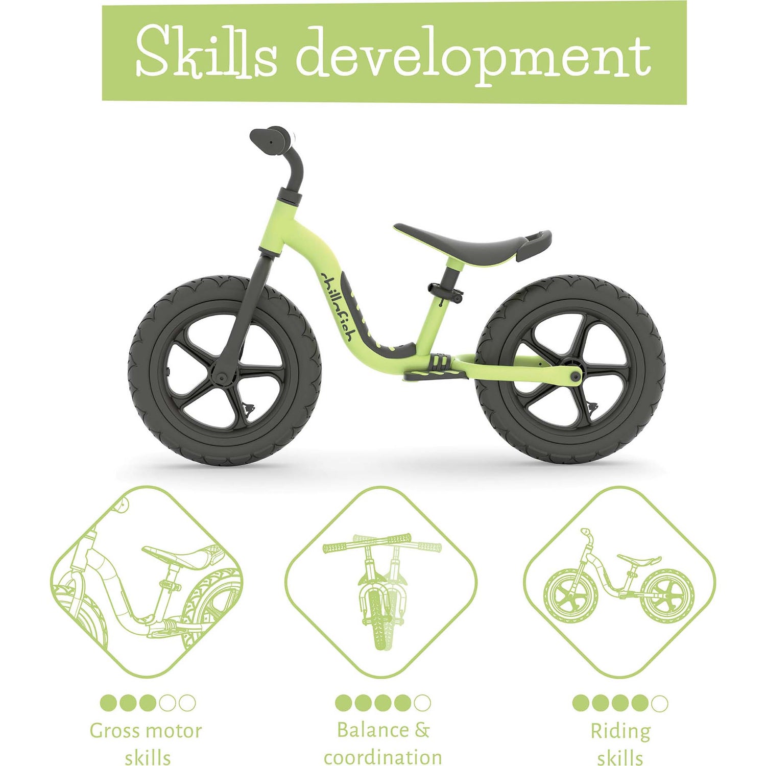 Chillafish Charlie Sport 12" Balance Bike - Pistachio