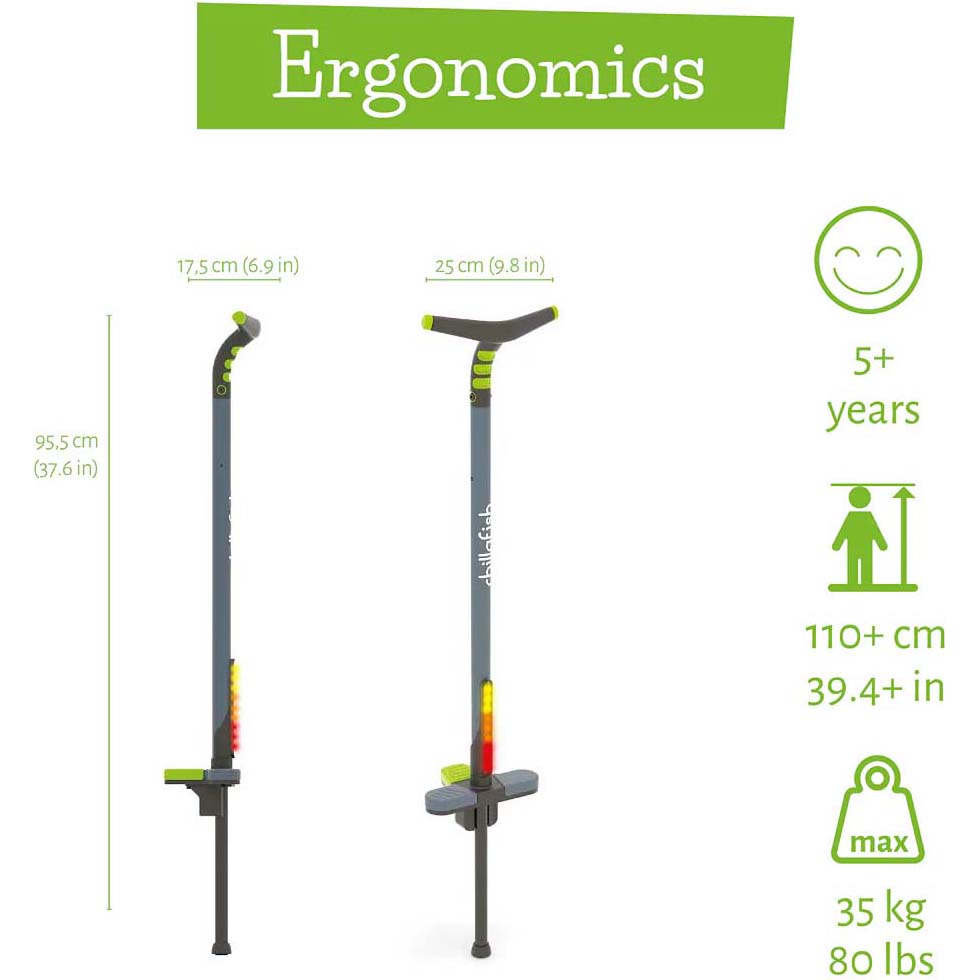 Chillafish Poogi Kids Glow Pogo Stick - Lime