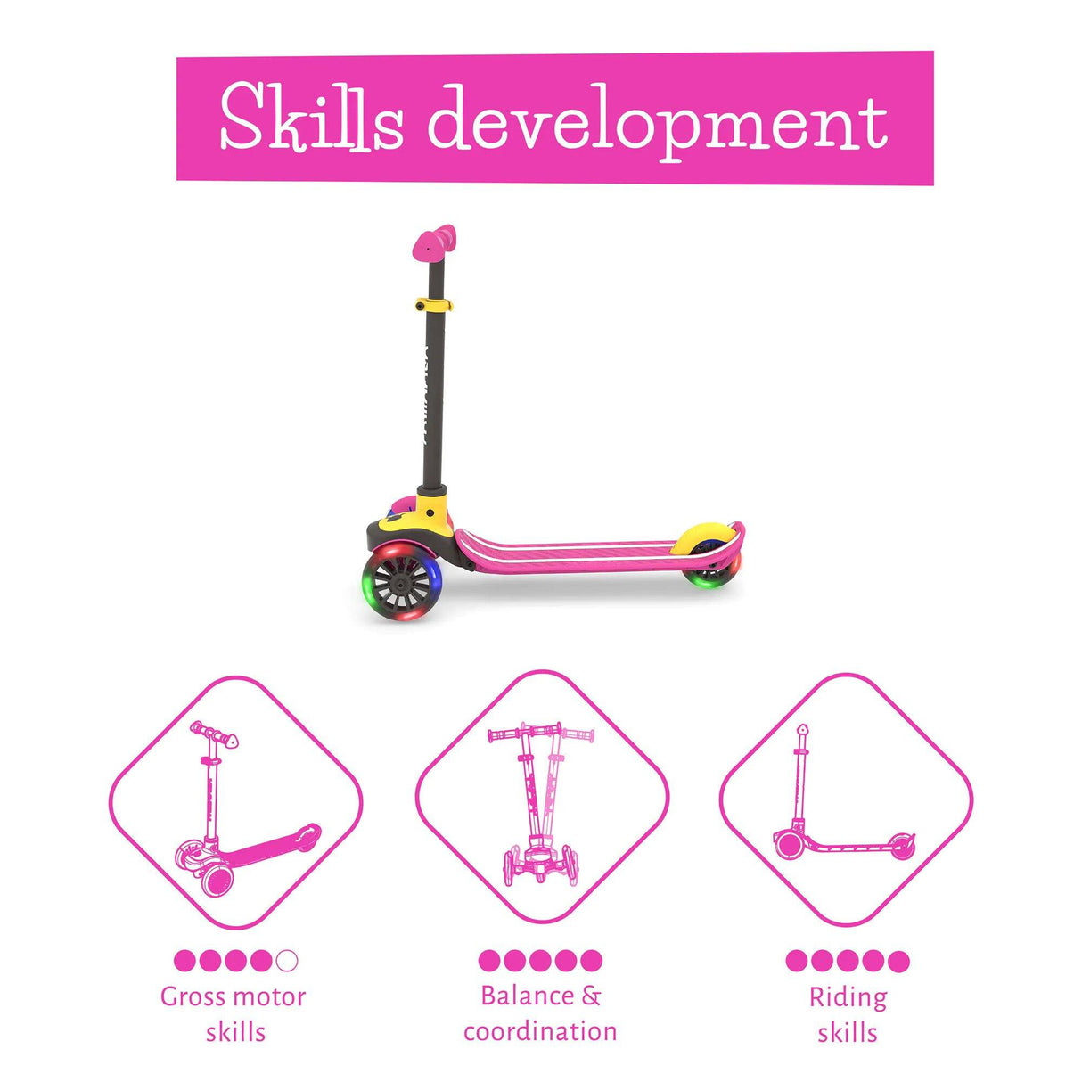Chillafish Scotti Glow Scooter - Pink