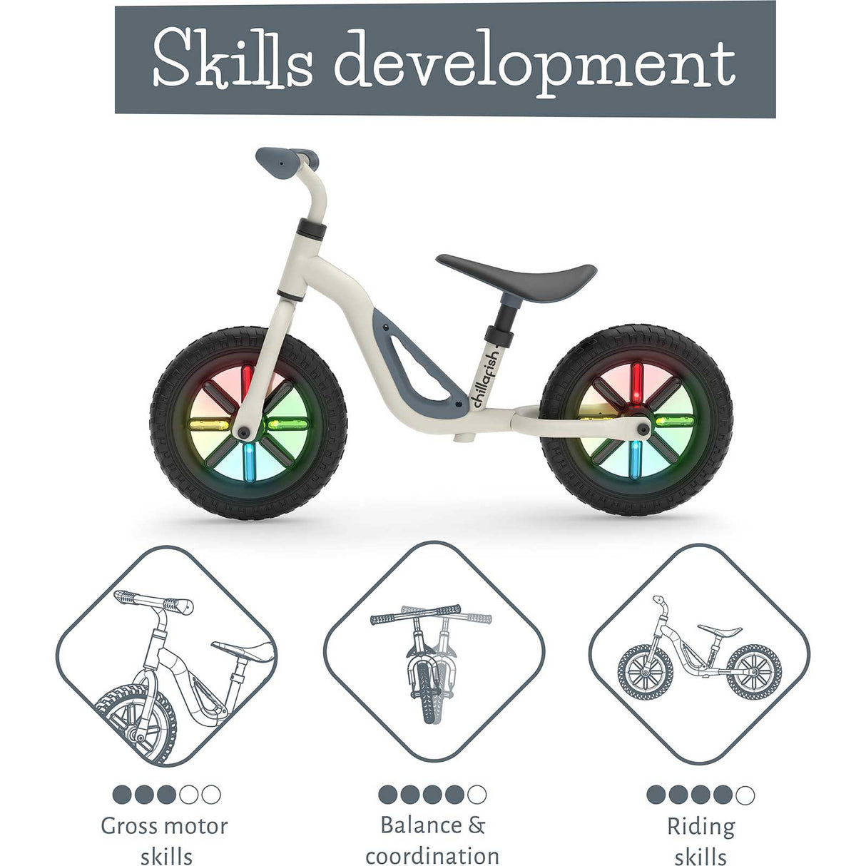 Chillafish Charlie Glow Balance Bike - Beige