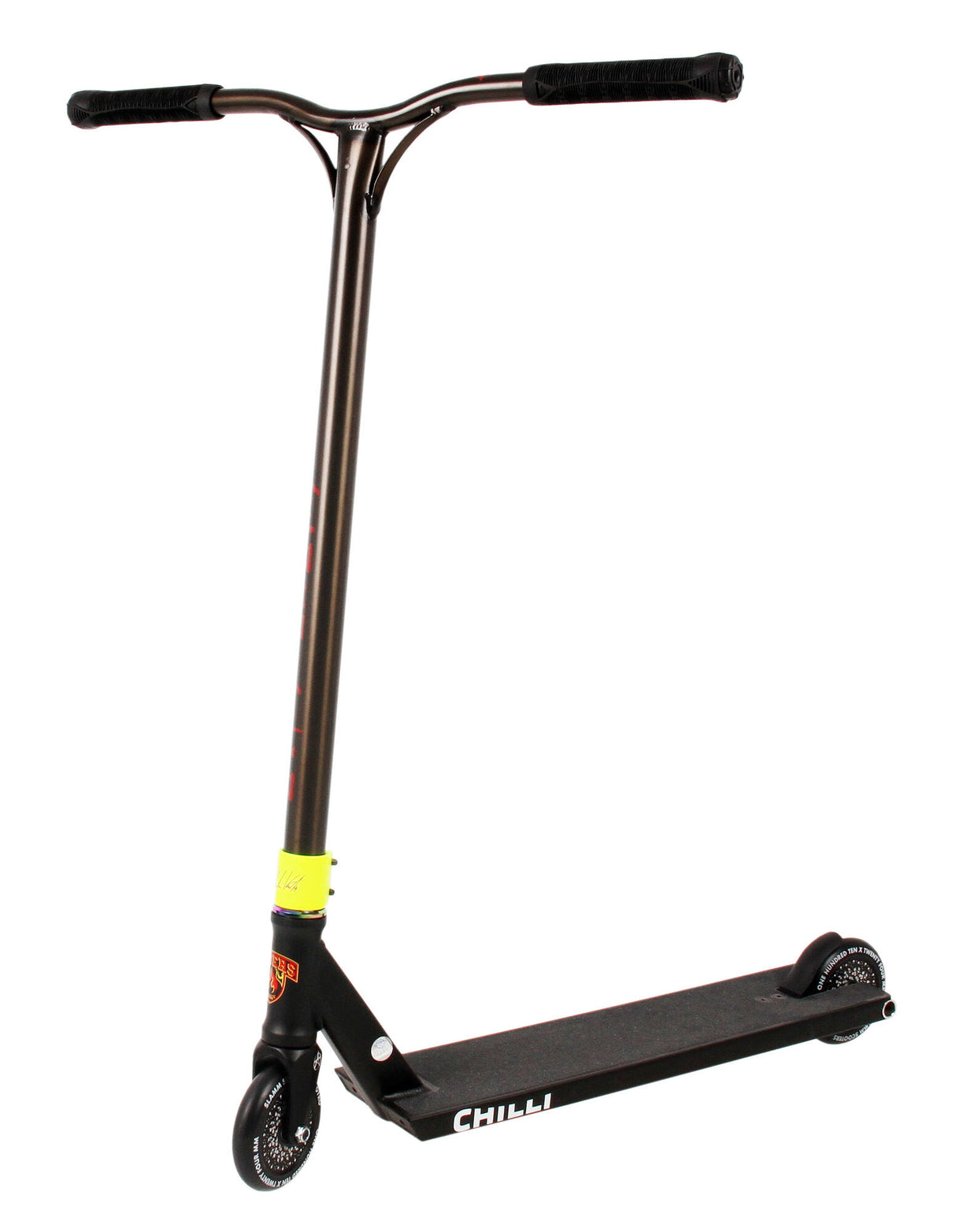 Chilli Pro x Addict Custom Stunt Scooter - Black/Grey/Yellow